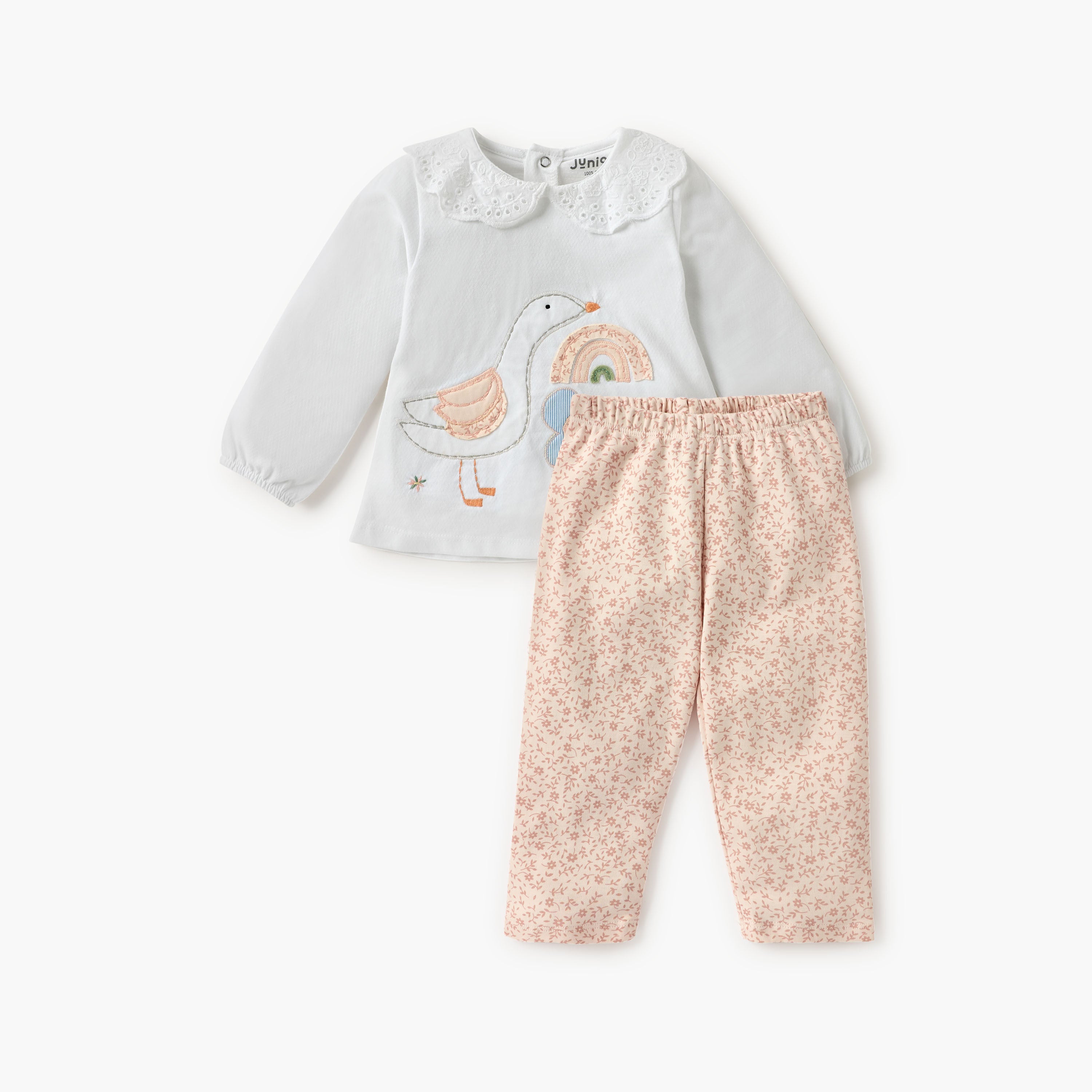 Juniors Embroidered Top and Pyjama Set