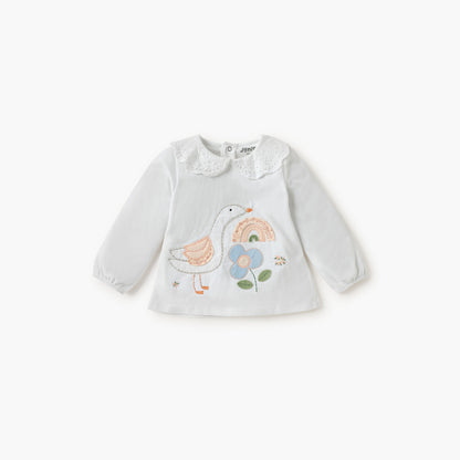 Juniors Embroidered Top and Pyjama Set