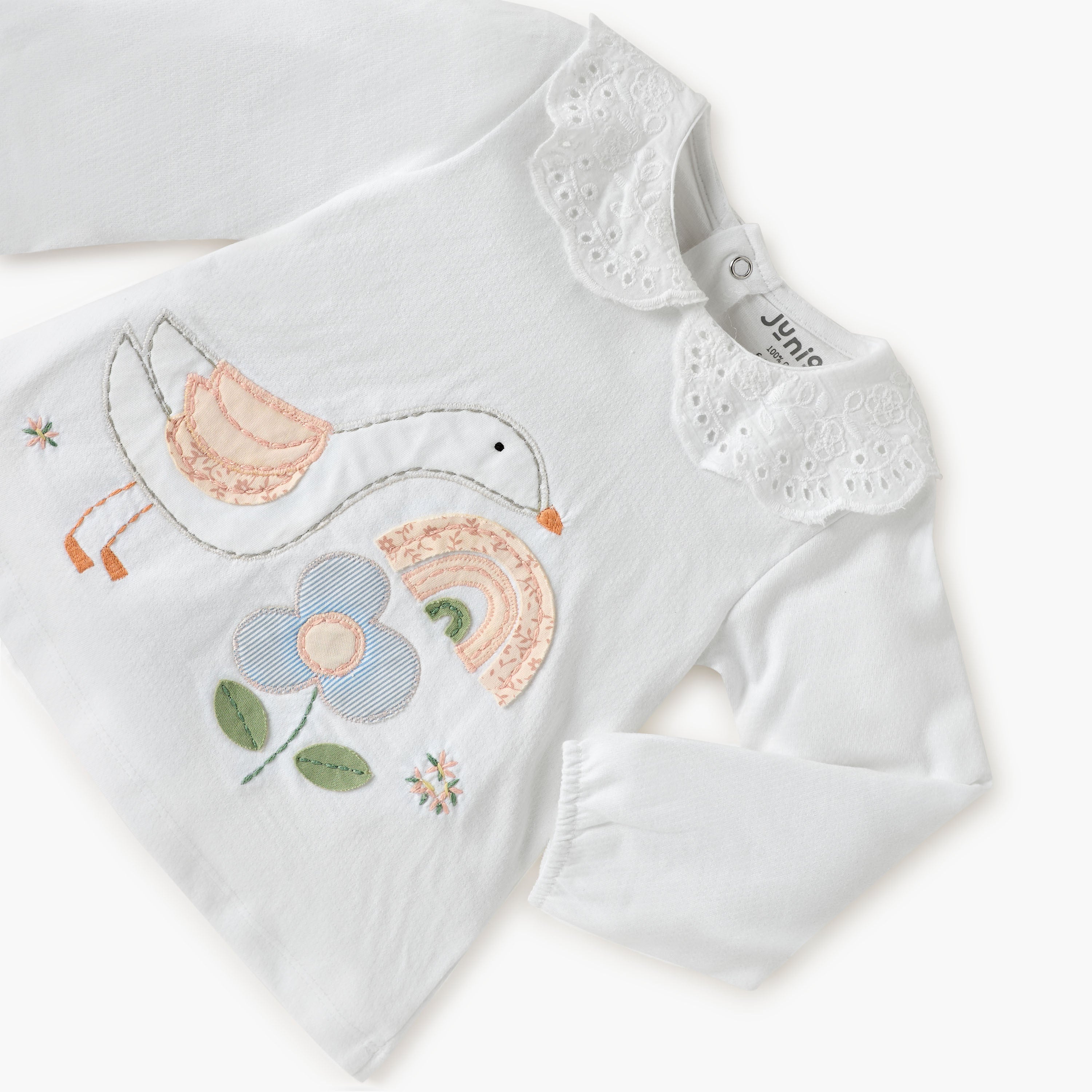 Juniors Embroidered Top and Pyjama Set