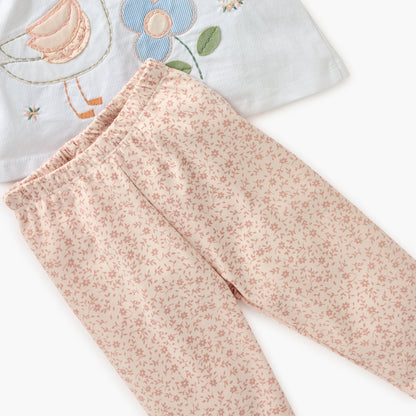 Juniors Embroidered Top and Pyjama Set