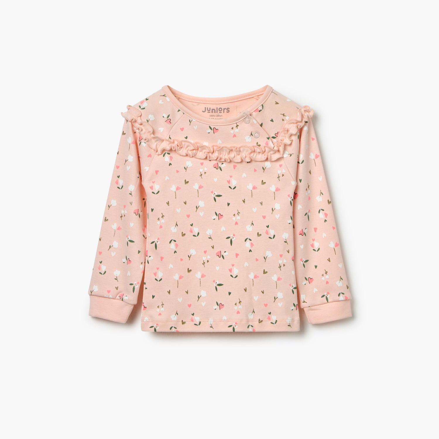 Juniors Floral Print Sweatshirt and Pyjama Set