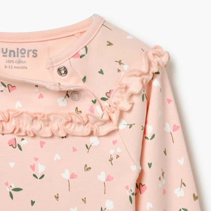 Juniors Floral Print Sweatshirt and Pyjama Set