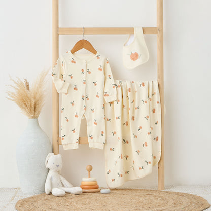 Juniors Printed Sleepsuit with Bib and Blanket