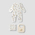 Juniors Wild Animal Print Sleepsuit with Bib and Blanket - Cream / 0-3 mths