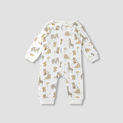 Juniors Wild Animal Print Sleepsuit with Bib and Blanket