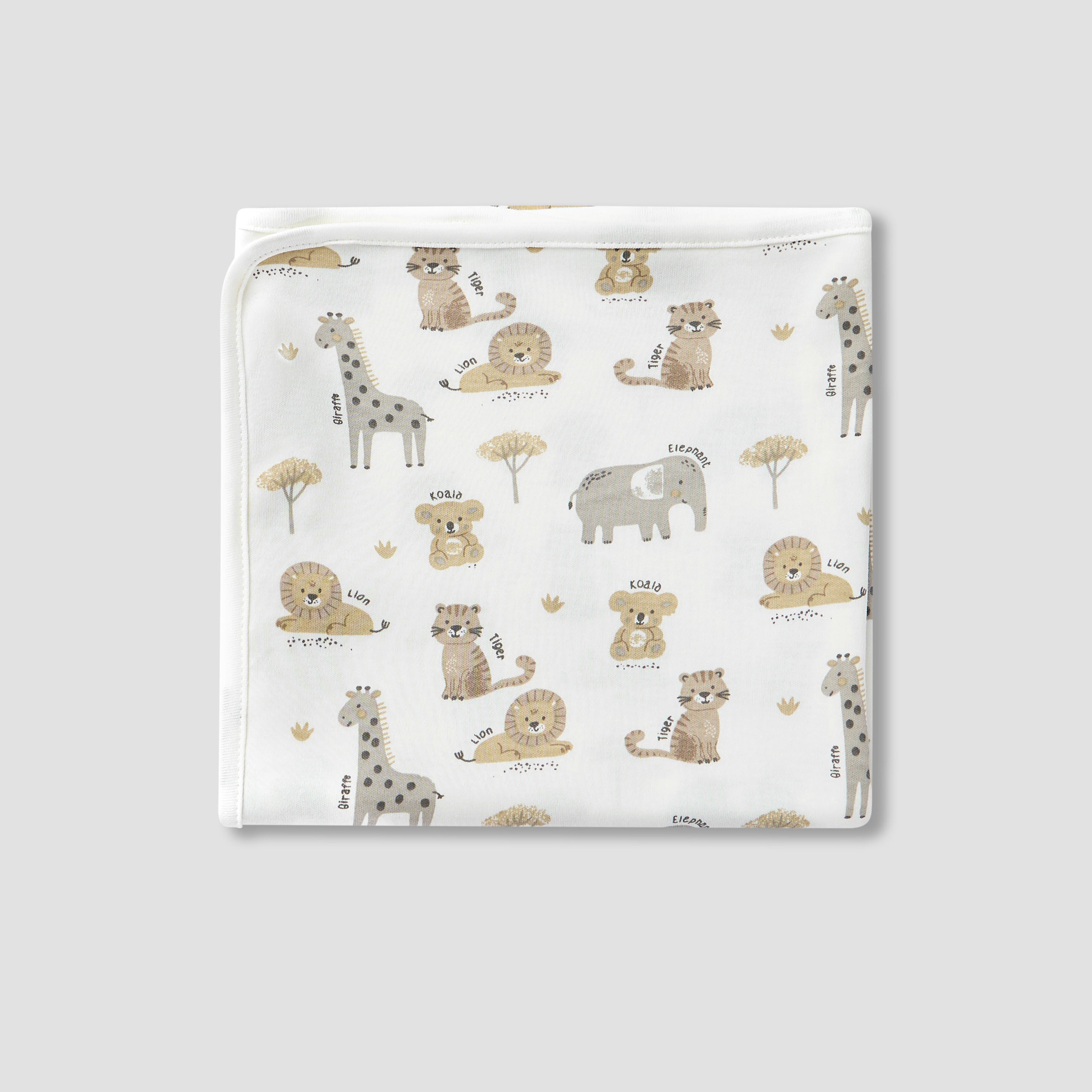 Juniors Wild Animal Print Sleepsuit with Bib and Blanket