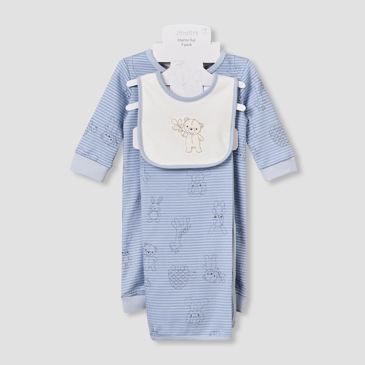 Set of 3 Juniors Clothing Gift Set with Snap Button Closure