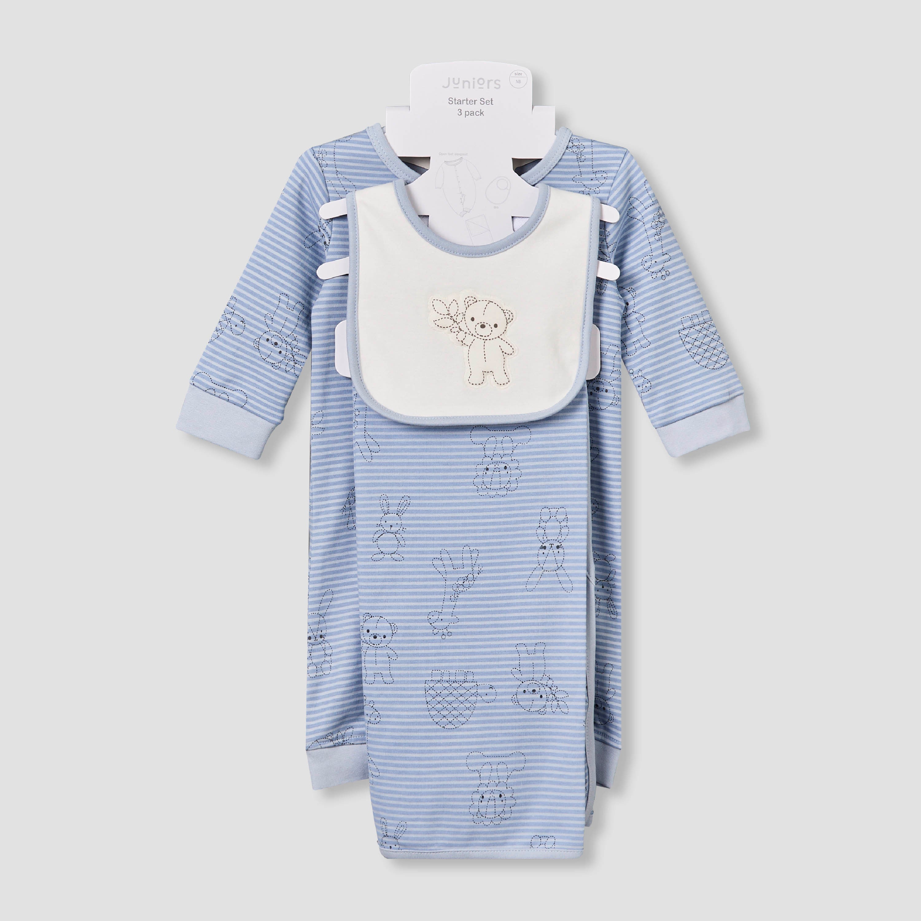 Set of 3 Juniors Clothing Gift Set with Snap Button Closure