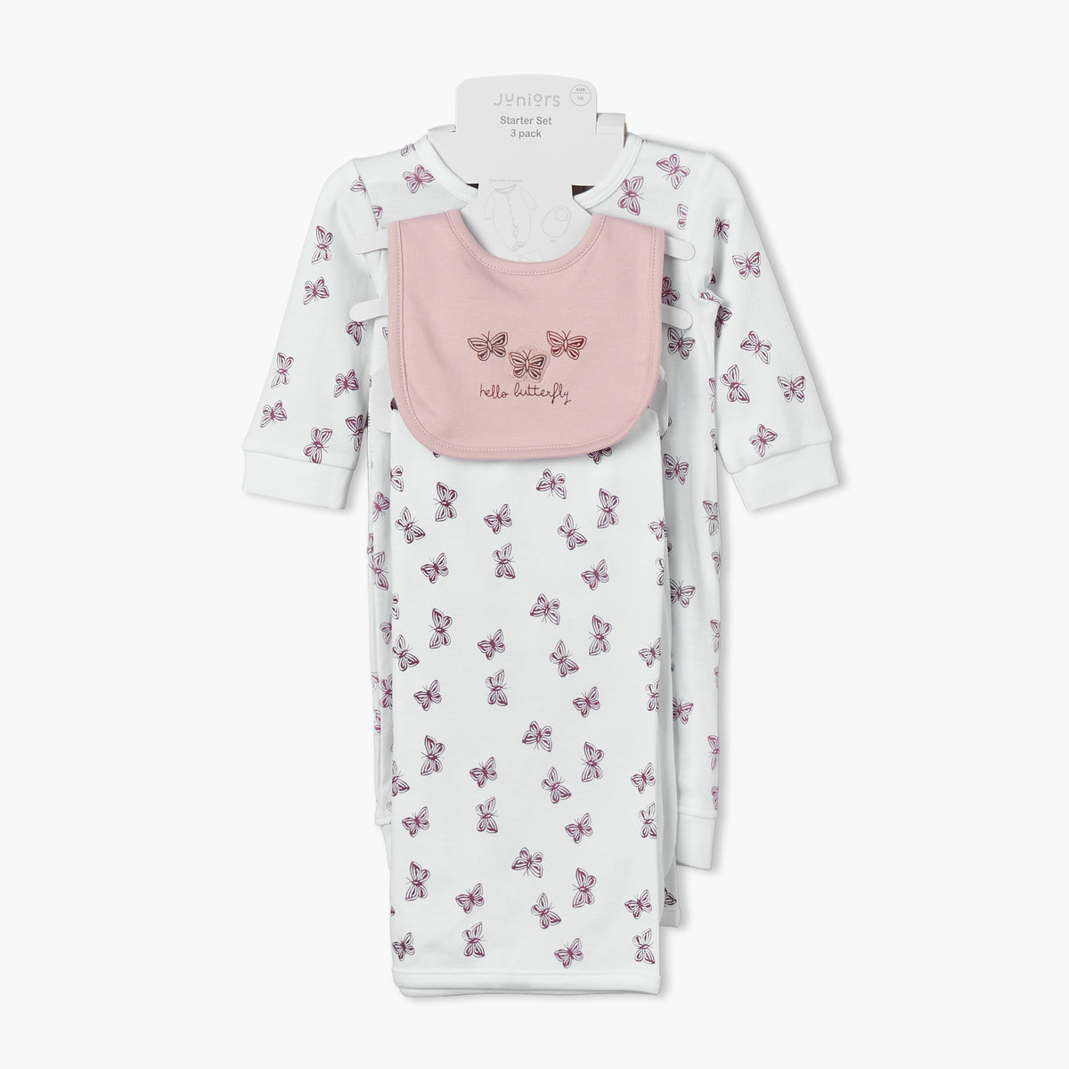 Set of 3 Juniors Clothing Gift Set with Butterfly Print