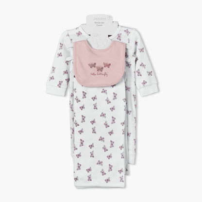 Set of 3 Juniors Clothing Gift Set with Butterfly Print