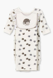 Set of 3 Juniors Clothing Gift Set with Elephant Print-undefined-image-1