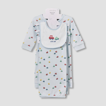 Set of 3 Juniors Clothing Gift Set with Vehicle Print