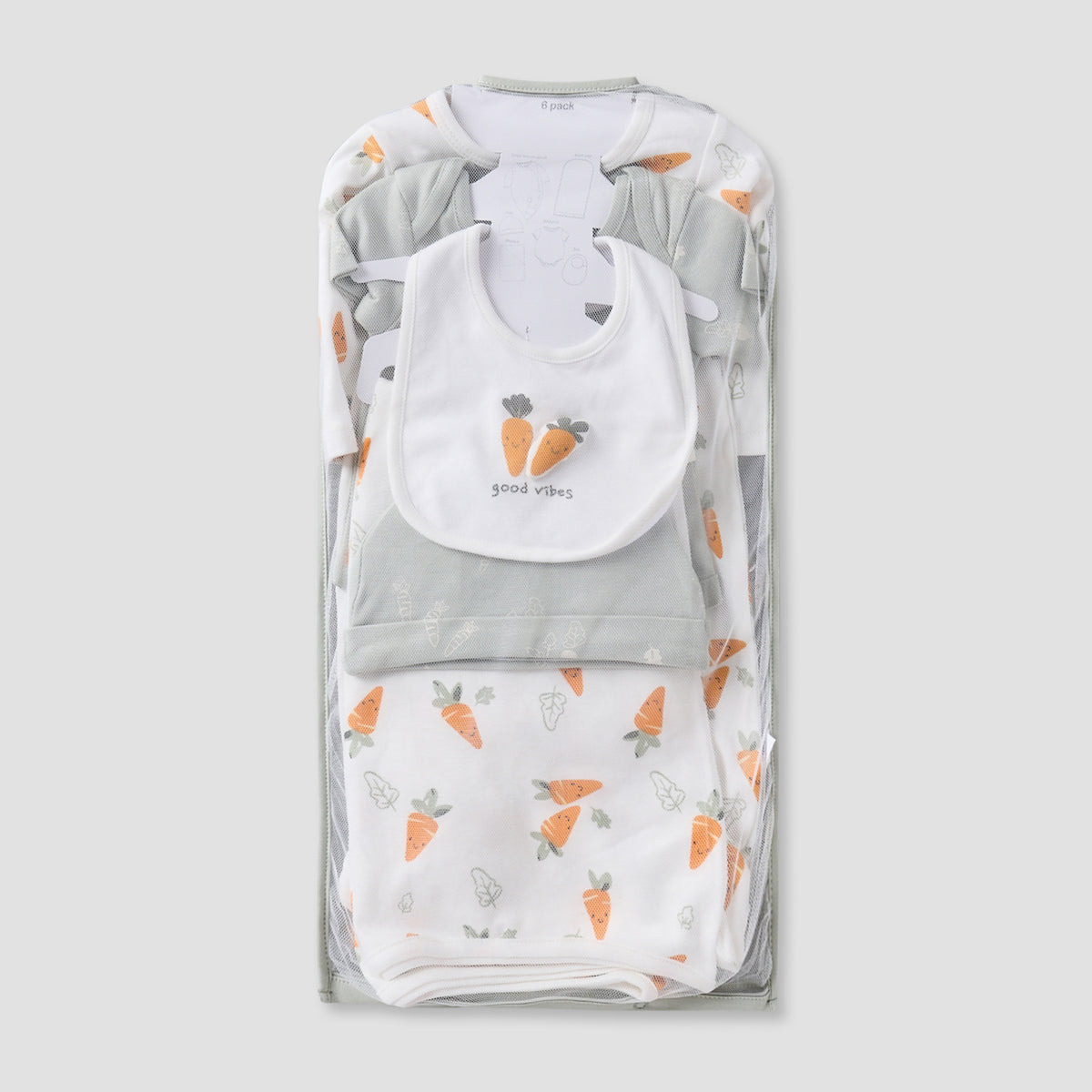 Set of 5 Juniors Clothing Gift Set with Carrot Print