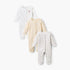 Pack of 3 Juniors Crew Neck Long Sleeves Sleepsuit with Floral Print