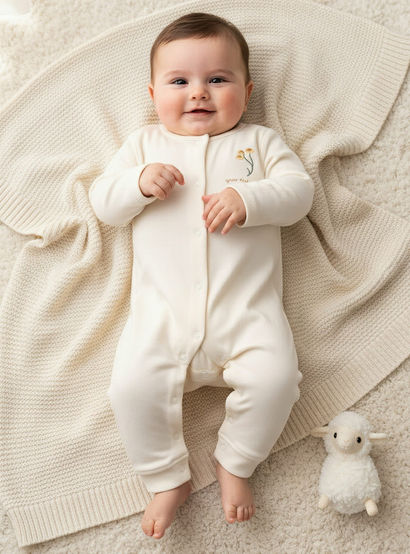 Pack of 3 Juniors Cotton Round Neck Long Sleeve Sleepsuit with Snap Button Closure-baby-girls-clothing-nightwear-sleepsuits-image-2