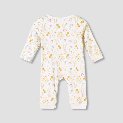Pack of 3 Juniors Cotton Round Neck Long Sleeve Sleepsuit with Snap Button Closure