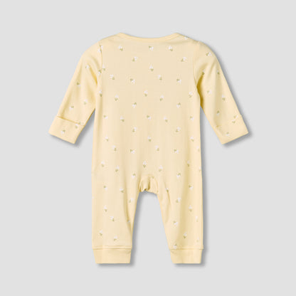 Pack of 3 Juniors Cotton Round Neck Long Sleeve Sleepsuit with Snap Button Closure