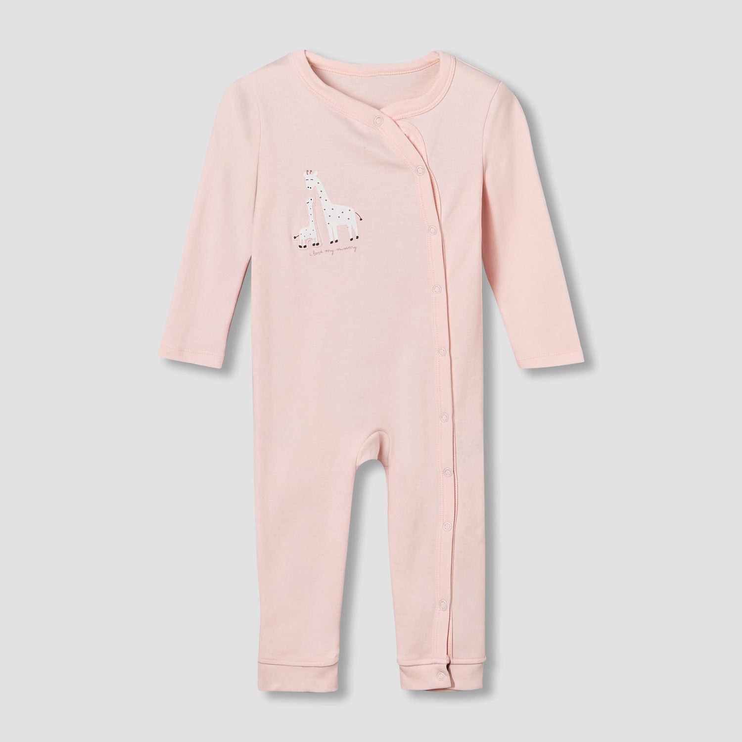 Pack of 3 Juniors Cotton Round Neck Long Sleeves Sleepsuit with Giraffe Print