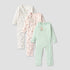 Juniors Printed Sleepsuit with Button Closure and Long Sleeves - Set of 3 - Multicolour / 12-18 mths