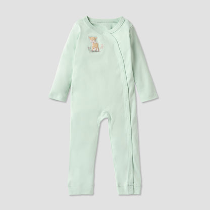 Juniors Printed Sleepsuit with Button Closure and Long Sleeves - Set of 3