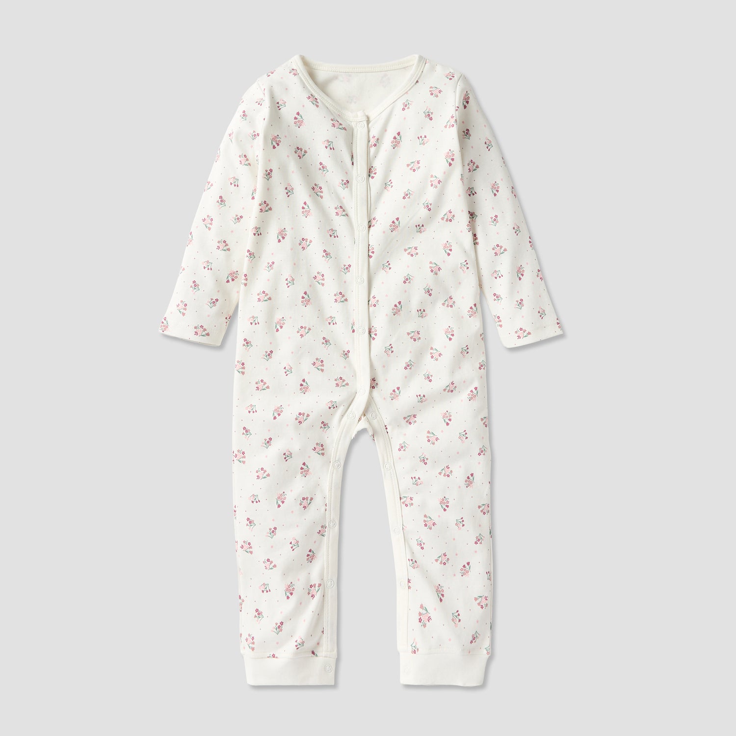 Juniors Printed Sleepsuit with Button Closure and Long Sleeves - Set of 3