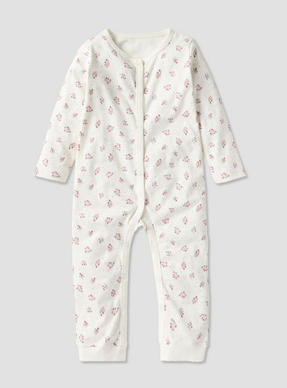 Juniors Printed Sleepsuit with Button Closure and Long Sleeves - Set of 3-baby-girls-clothing-nightwear-sleepsuits-image-3