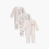 Pack of 3 Juniors Round Neck Long Sleeves Sleepsuit with Floral Print