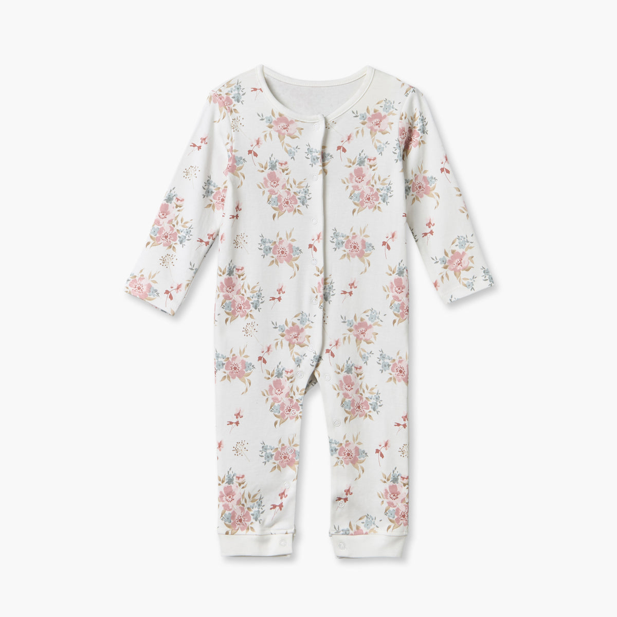 Pack of 3 Juniors Round Neck Long Sleeves Sleepsuit with Floral Print