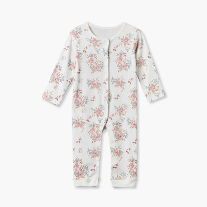 Pack of 3 Juniors Round Neck Long Sleeves Sleepsuit with Floral Print