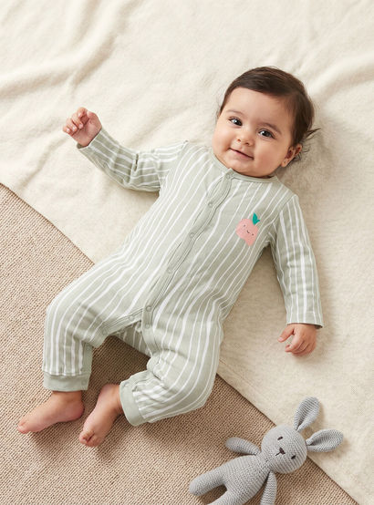 Pack of 3 Juniors Cotton Round Neck Long Sleeves Sleepsuit with Fun Print-baby-girls-clothing-nightwear-sleepsuits-image-2