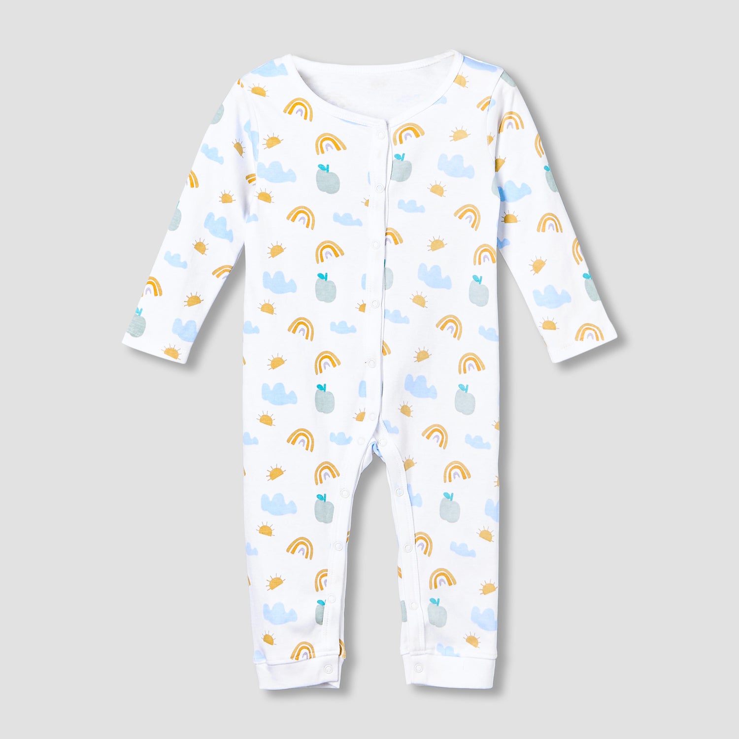 Pack of 3 Juniors Cotton Round Neck Long Sleeves Sleepsuit with Fun Print