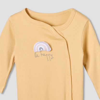 Pack of 3 Juniors Cotton Round Neck Long Sleeves Sleepsuit with Fun Print