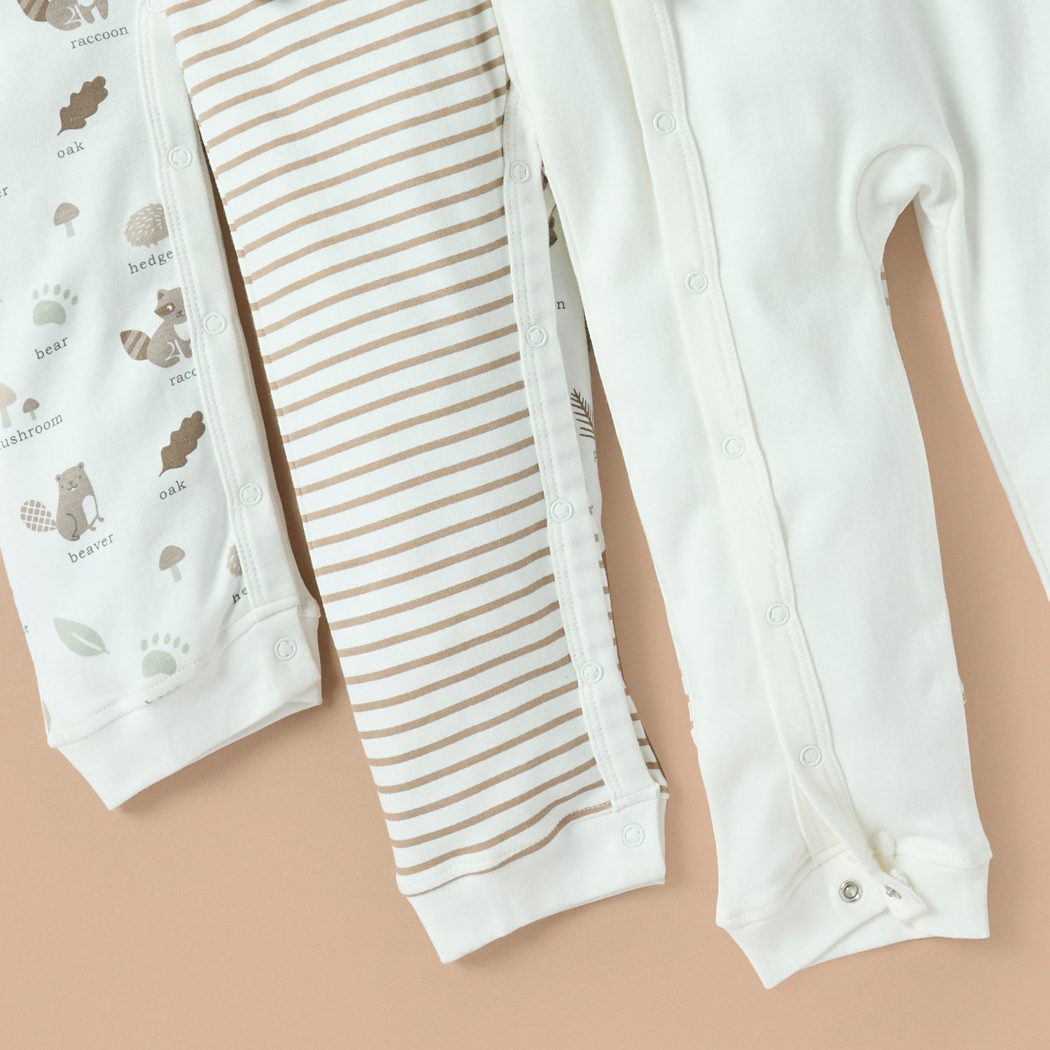 Juniors Printed Sleepsuit with Button Closure - Set of 3