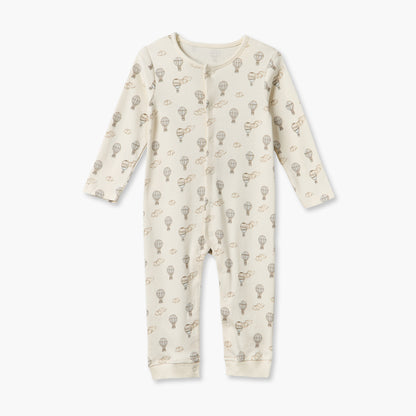 Pack of 3 Juniors Cotton Crew Neck Long Sleeves Sleepsuit with Hot Air Balloon Print