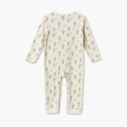 Pack of 3 Juniors Cotton Crew Neck Long Sleeves Sleepsuit with Hot Air Balloon Print