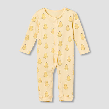 Pack of 3 Juniors Cotton Round Neck Long Sleeves Sleepsuit with Animal Print