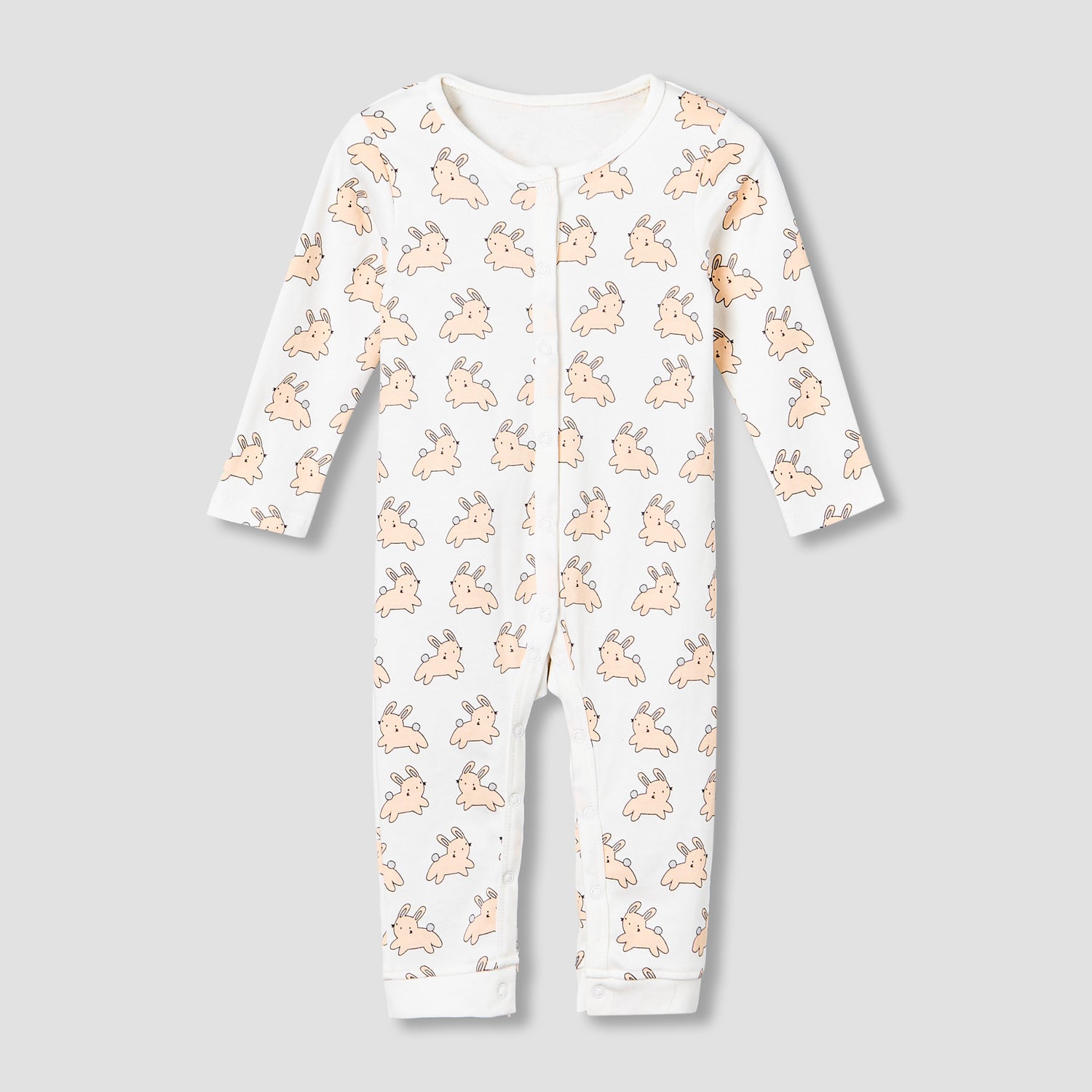 Pack of 3 Juniors Cotton Round Neck Long Sleeves Sleepsuit with Animal Print