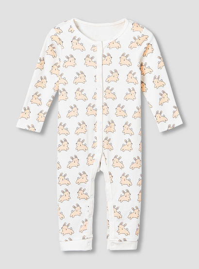 Pack of 3 Juniors Cotton Round Neck Long Sleeves Sleepsuit with Animal Print-baby-girls-clothing-nightwear-sleepsuits-image-4