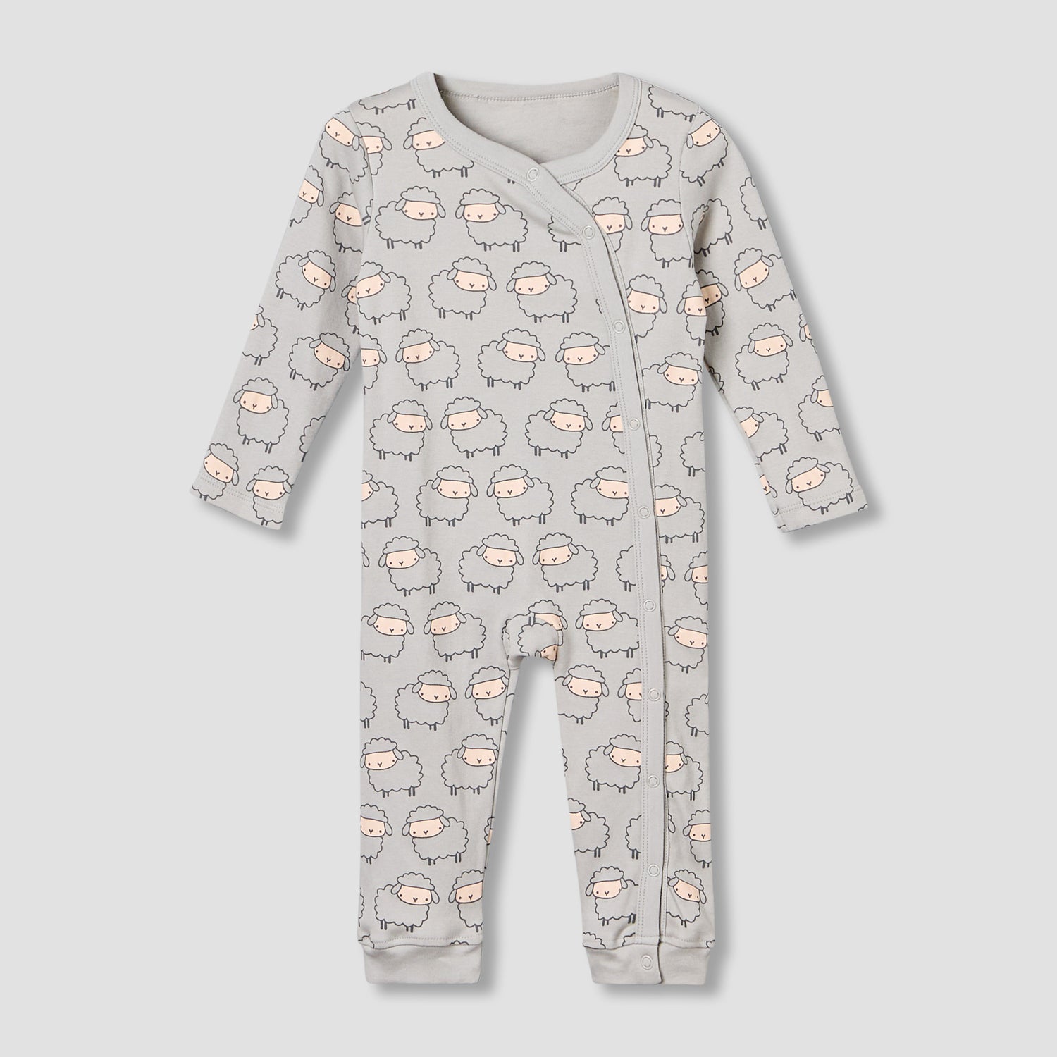 Pack of 3 Juniors Cotton Round Neck Long Sleeves Sleepsuit with Animal Print