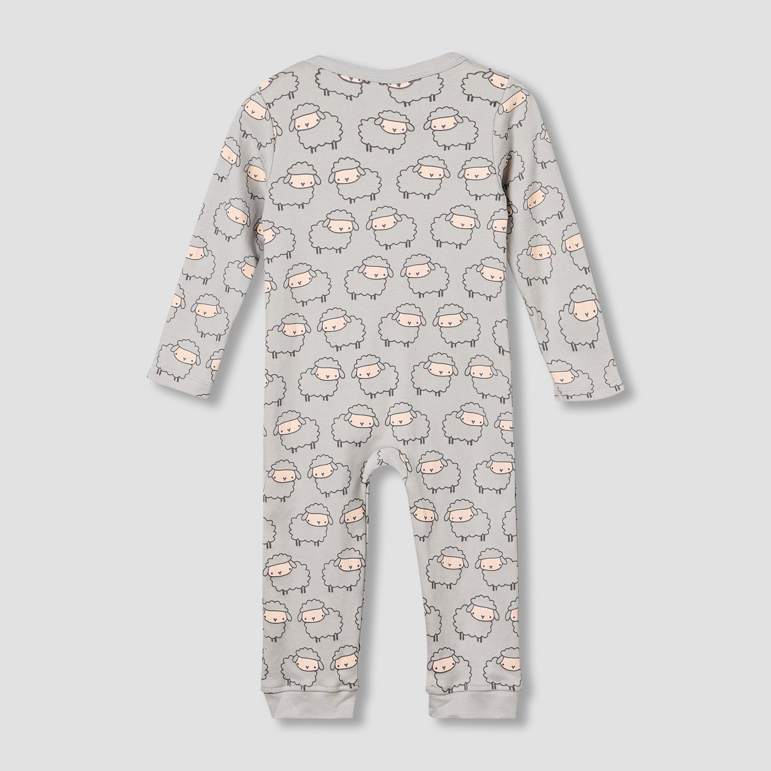 Pack of 3 Juniors Cotton Round Neck Long Sleeves Sleepsuit with Animal Print