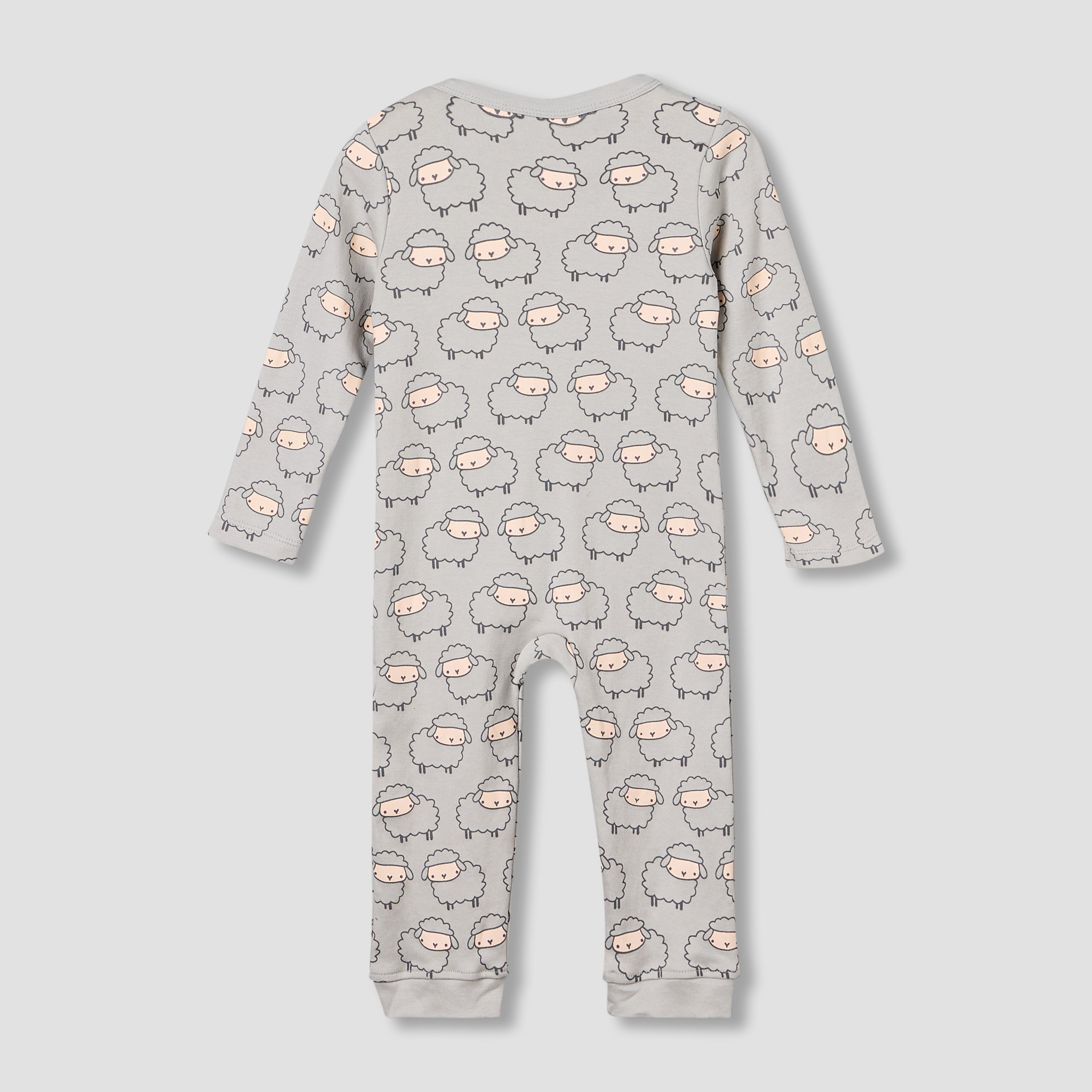 Pack of 3 Juniors Cotton Round Neck Long Sleeves Sleepsuit with Animal Print