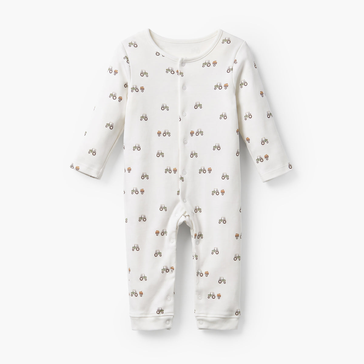 Pack of 3 Juniors Cotton Crew Neck Long Sleeves Sleepsuit with Construction Vehicle Print
