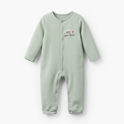 Pack of 3 Juniors Cotton Crew Neck Long Sleeves Sleepsuit with Construction Vehicle Print