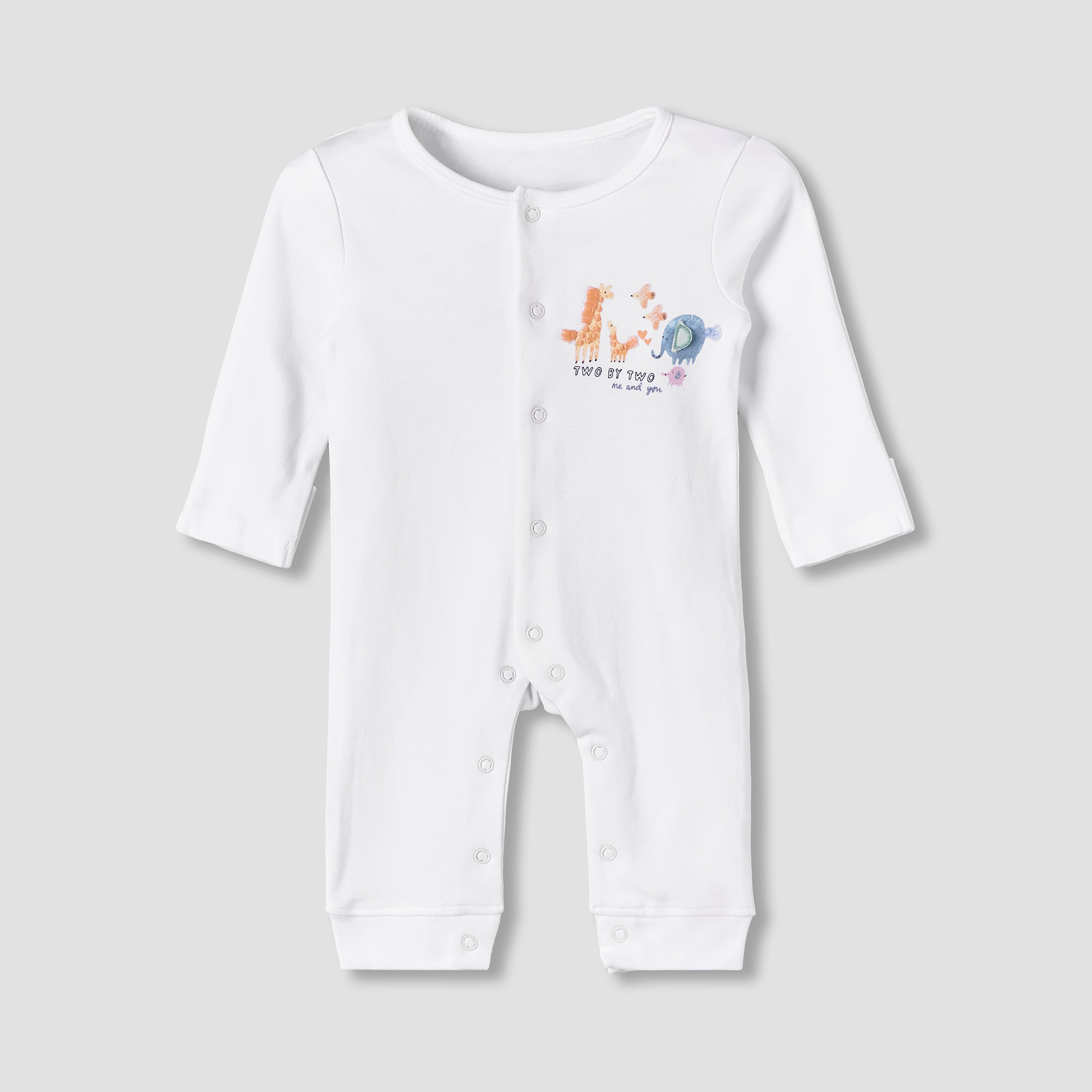Pack of 3 Juniors Cotton Long Sleeve Sleepsuit with Safari Print
