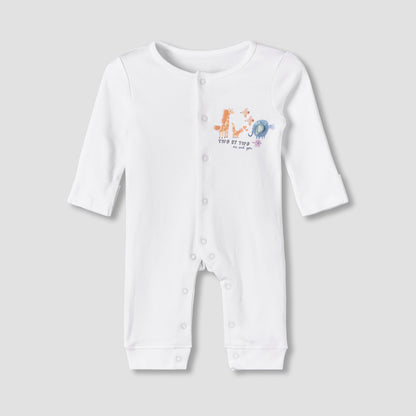 Pack of 3 Juniors Cotton Long Sleeve Sleepsuit with Safari Print