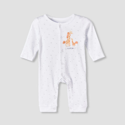Pack of 3 Juniors Cotton Long Sleeve Sleepsuit with Safari Print