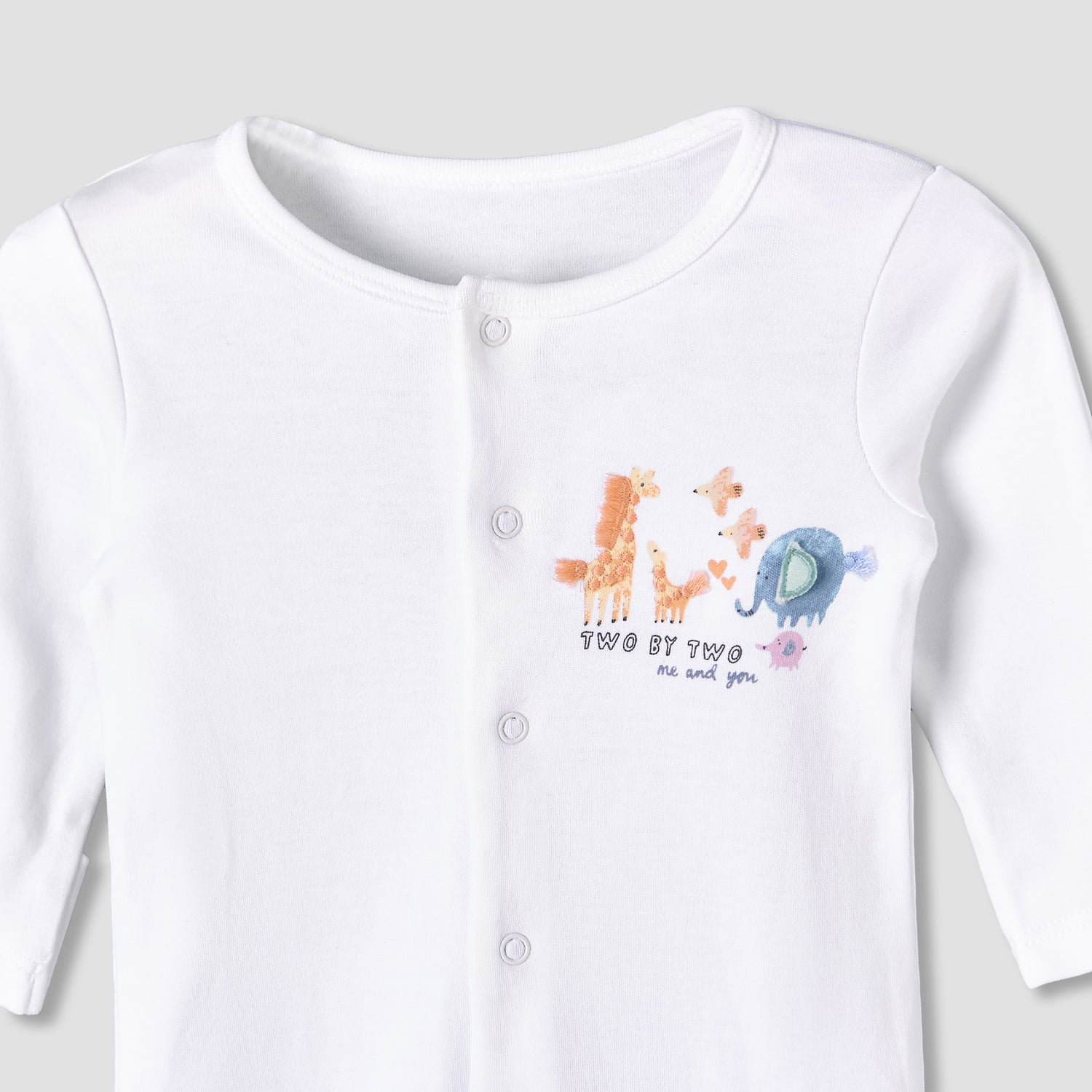 Pack of 3 Juniors Cotton Long Sleeve Sleepsuit with Safari Print