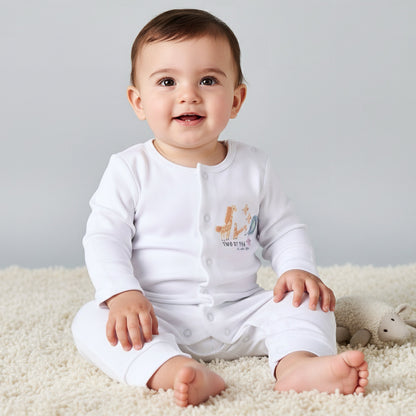 Pack of 3 Juniors Cotton Long Sleeve Sleepsuit with Safari Print