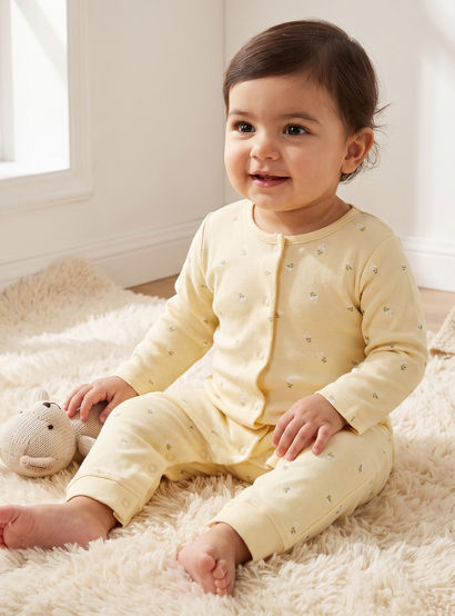 Pack of 3 Juniors Cotton Crew Neck Long Sleeves Sleepsuit with Floral Print-baby-girls-clothing-nightwear-sleepsuits-image-2