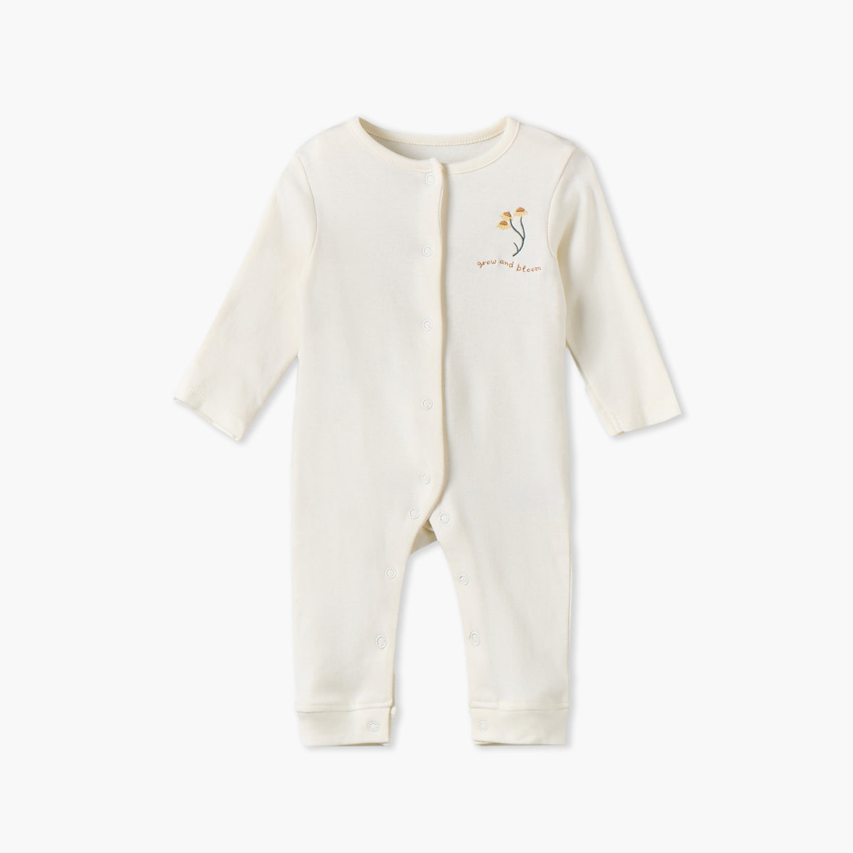 Pack of 3 Juniors Cotton Crew Neck Long Sleeves Sleepsuit with Floral Print